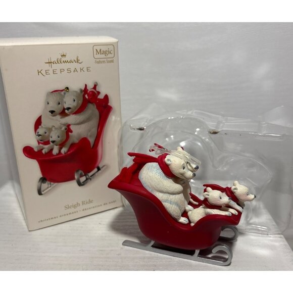 Hallmark Keepsake Sleigh Ride Ornament 2010 With Sound By Ella Fitzgerald - Picture 1 of 5
